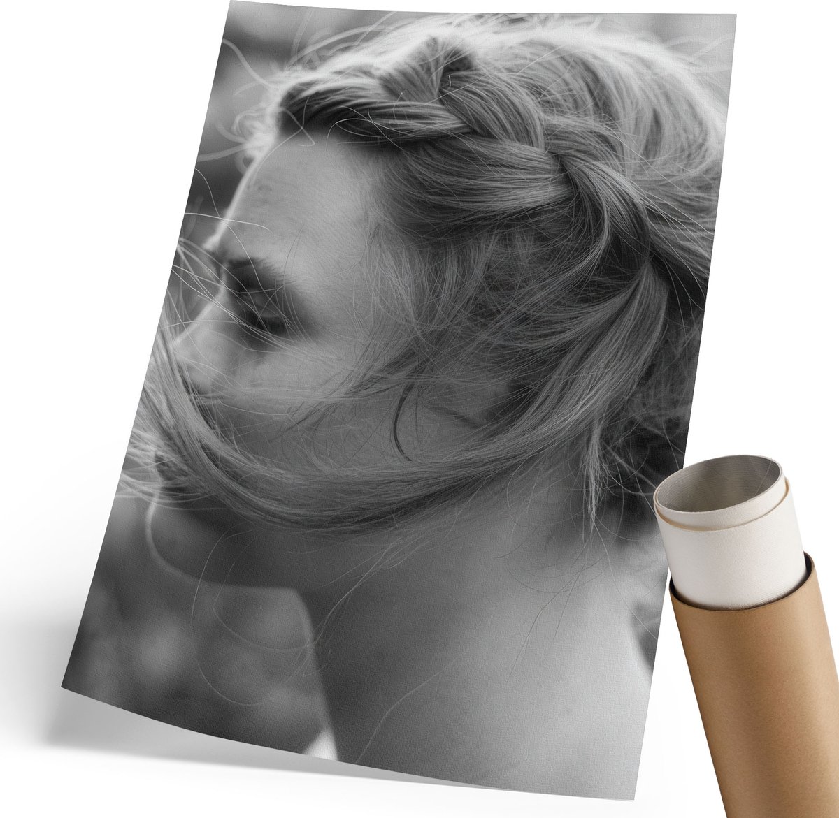 Wallfluent Polycanvas Wandposter - Een Fantastisch Avontuur, Illustratie - 297 x 420 mm - Oranje Motief - Rechthoek - Wandkunstwerk - Woonkamer, Slaapkamer, Kantoor - Expressief