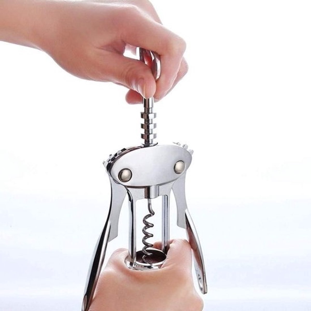 Flesopener Kurkentrekker - Wijnopener Bieropener - Flessen Openen - 2-in-1 Vleugeldesign - 20 cm - Metaal