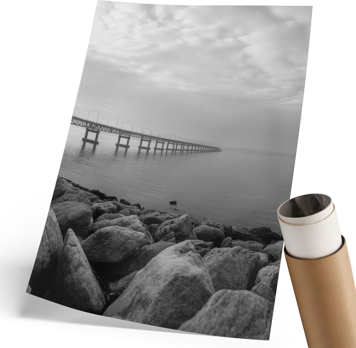 Coloray Polycanvas Poster - Noorderlicht, Groente - 210 x 297 mm - Grijs Wandposter - Rechthoek - Muurdecoratie - Woonkamer - Klassiek