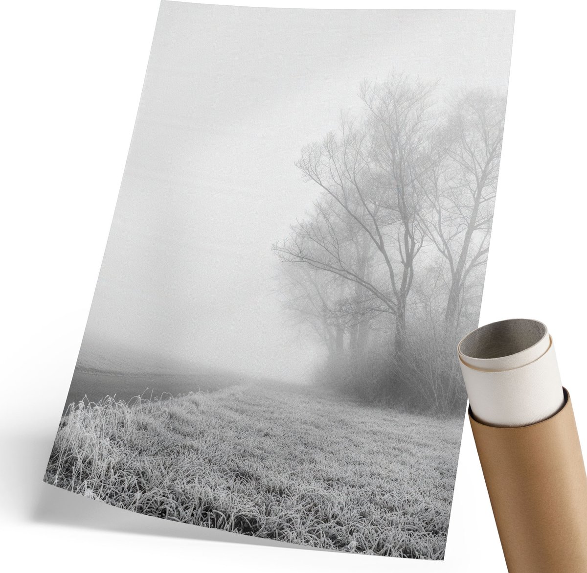 Coloray Polycanvas Wandposter - Stedelijke Charme, Bruin - 210 x 297 mm - Grijs Decoratie - Rechthoek - Interieurdecoratie - Kantoor - Klassiek