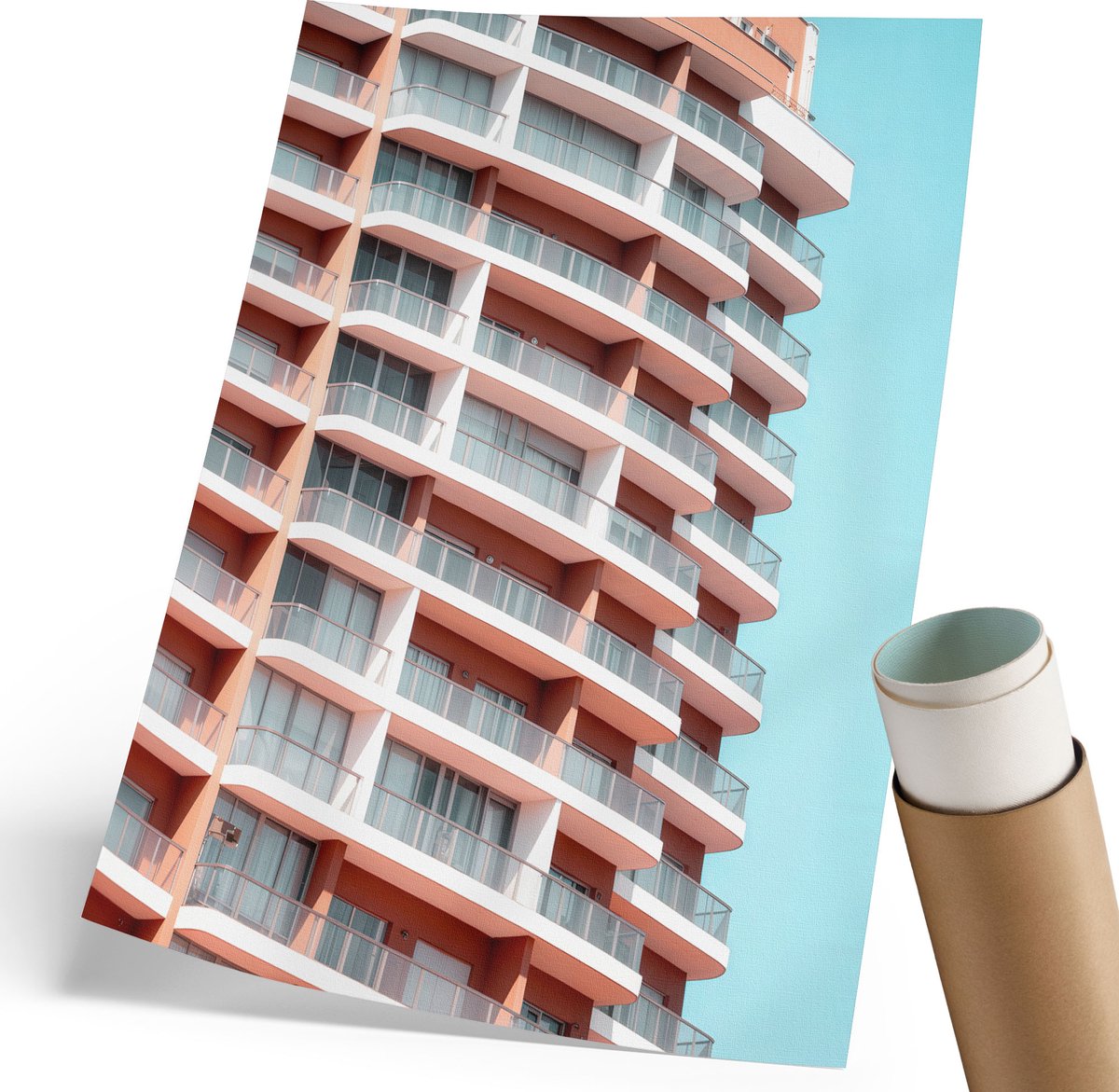 Wallfluent Canvas Poster Polycanvas - Moderne Ruimte, Fotografie - 420 x 594 mm - Bruin Decoratie - Rechthoek - Kunstposter - Woonkamer, Slaapkamer, Kantoor - Modern