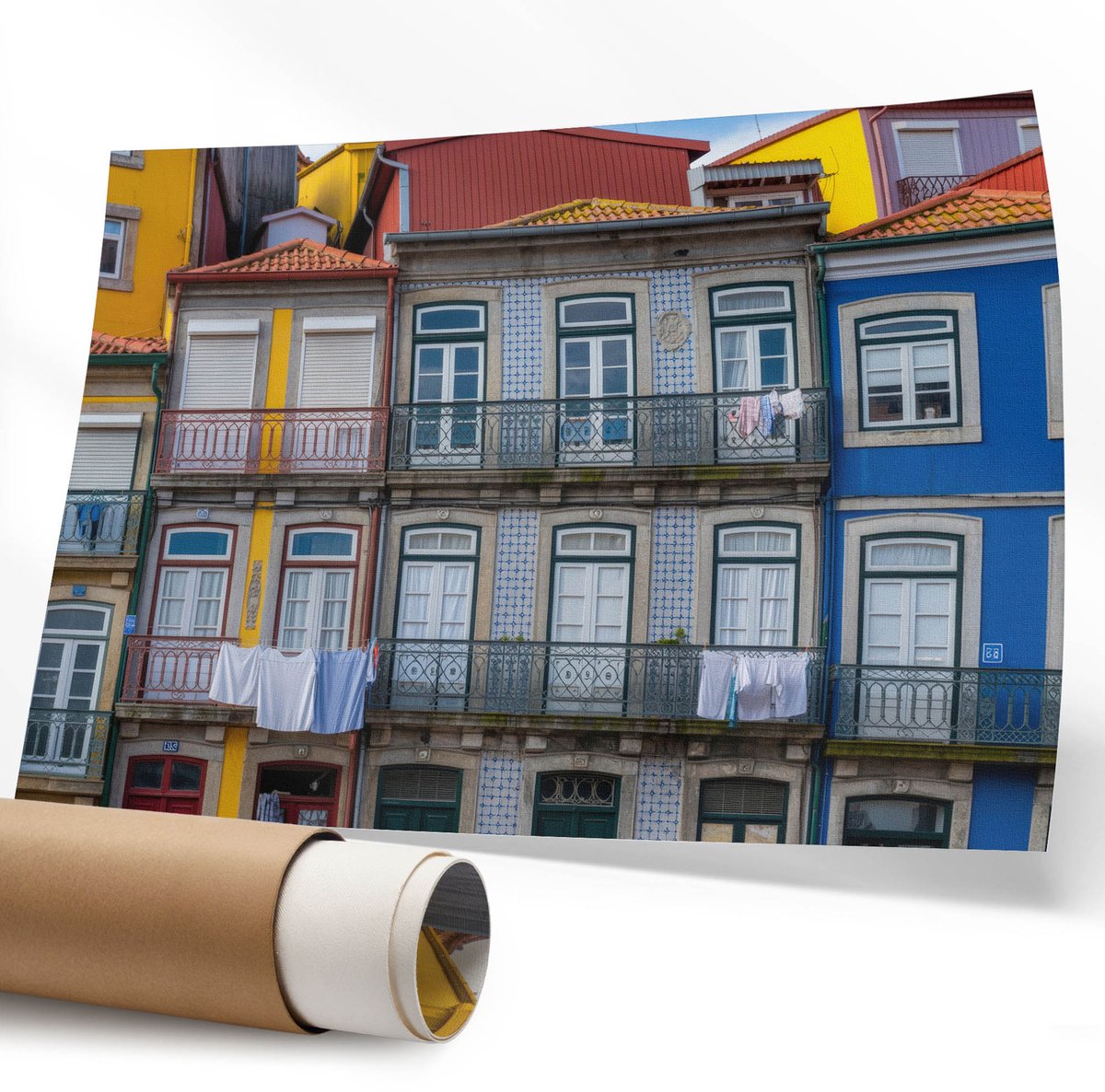 Coloray Canvas Poster Polycanvas - Vier Rozen, Fotografie - 594 x 840 mm - Zwart Patroon - Rechthoek - Decoratieve poster - Kantoor - Klassiek
