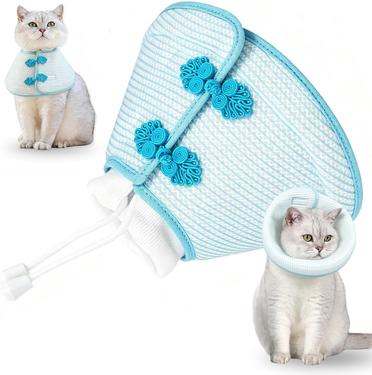 Beschermkraag - Hondenkap - kattenkap - Herstelhalsband - Nekomtrek 16–24 cm - kraag kat - zachte halsband - Zacht en ademend - voorkomt likwonden - Herstelhalsband voor katten - herstelhalsband - voor katten en kittens - M