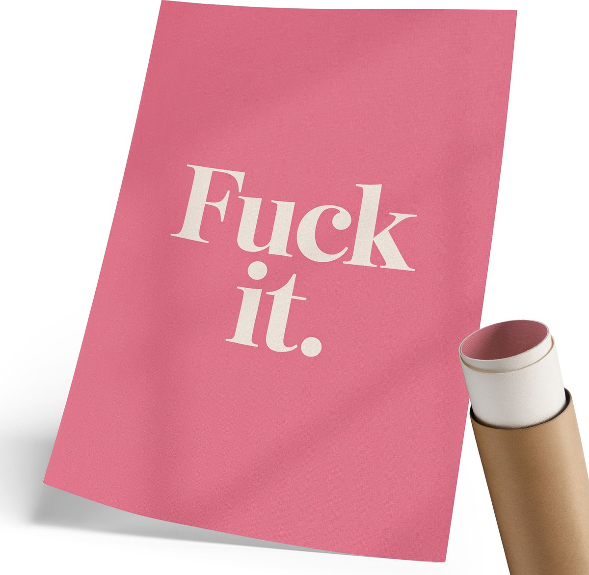 Coloray Canvas Poster Polycanvas - Laat Maar Zitten., Typografie - 210 x 297 mm - Roze Poster - Rechthoek - Wandkunst - Woonkamer, Slaapkamer, Kantoor - Minimalist