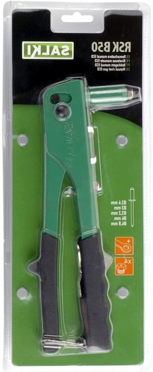 Handklinknageltang - Klinknagelpistool Klinknagelapparaat - Bevestigen van Klinknagels - Met Openingsveer - 2.4-4.8 mm - Groen