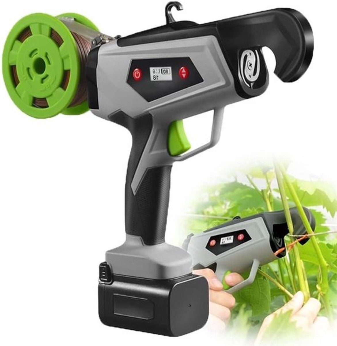 Elektrische Plant Bindtang - Wijnstok Bindmachine - Planten Snel Bindend - Instelbare Dichtheid - 25mm Binddiameter - Zwart