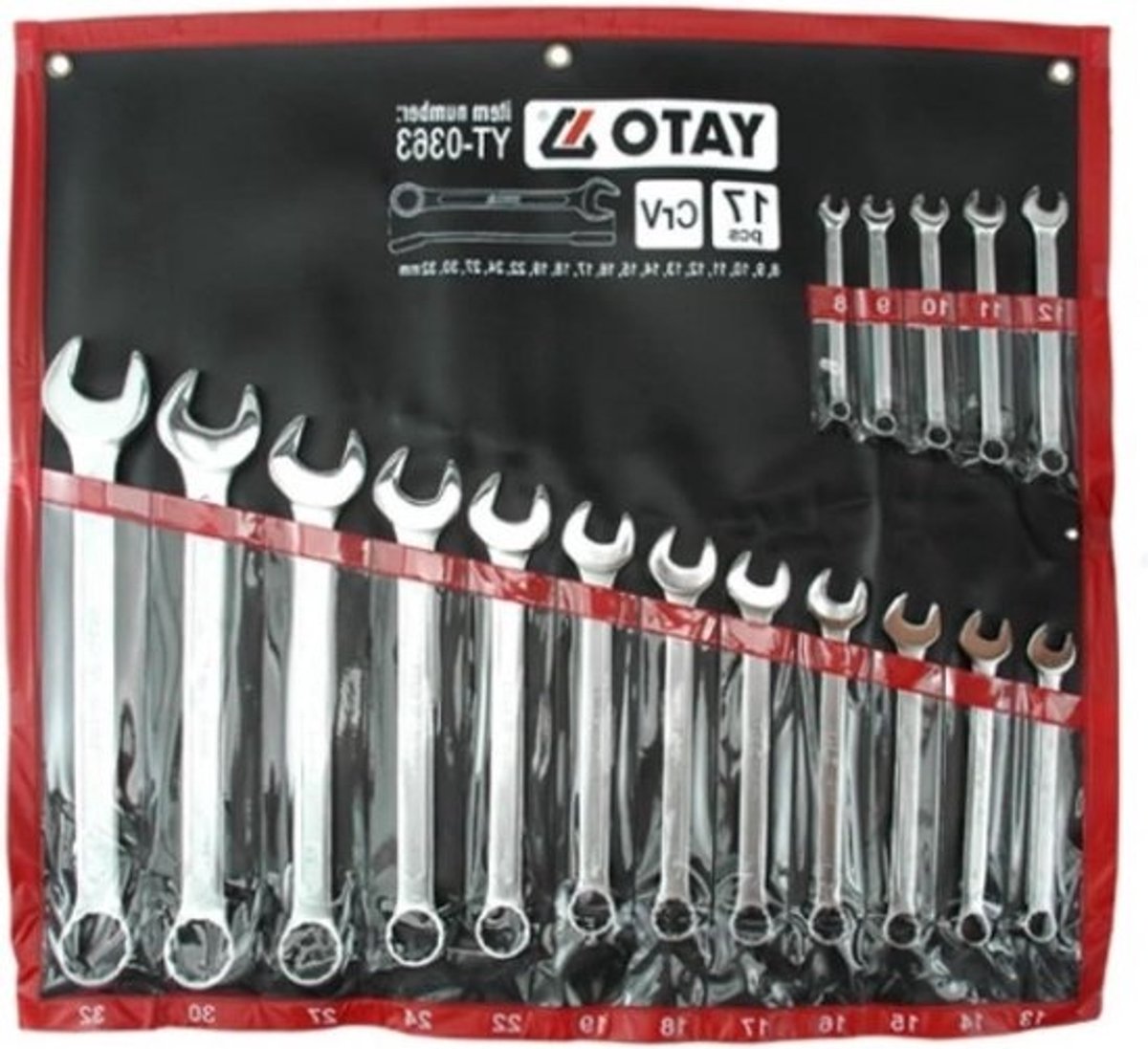 Sleutel Set - Combinatiesleutels - Reparaties Uitvoeren - Chroom-vanadiumstaal - 8-32 mm 17 stuks - Zilver