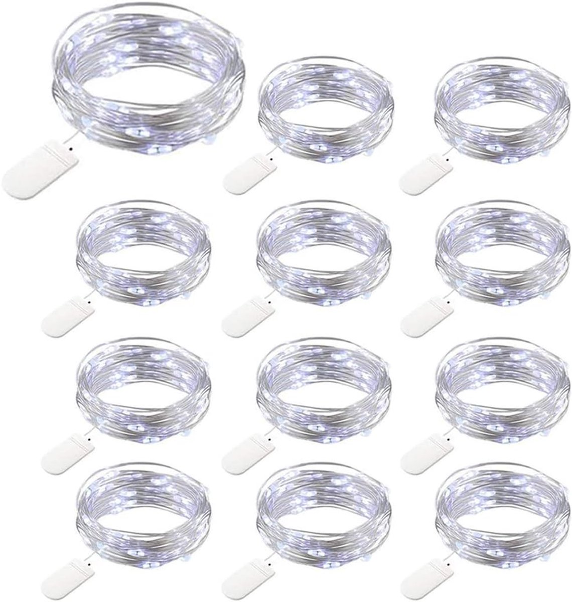 Lichtsnoer 2m - 20 LED - Op Batterijen - Koudwit - Kerst