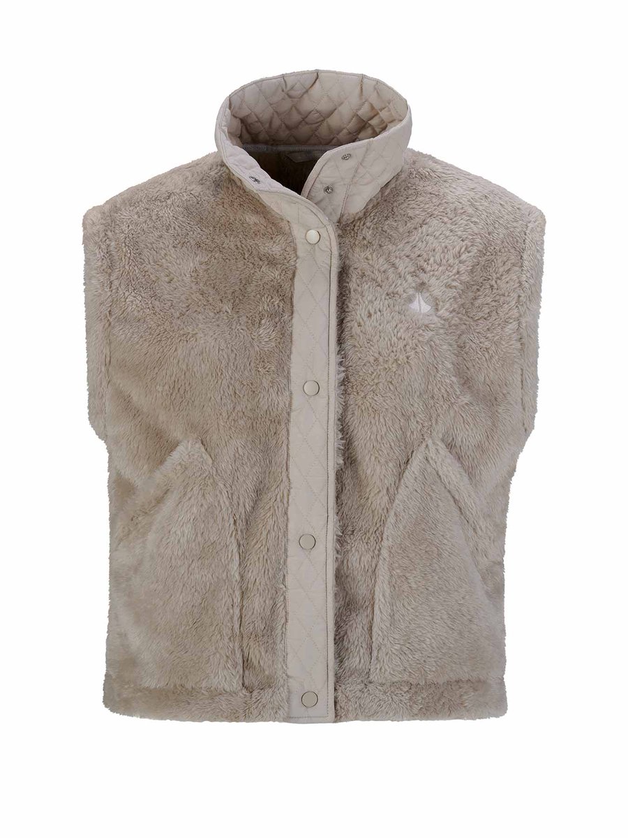 BJØRNSON Elino Fleece Bodywarmer Dames Zacht – Zand Beige