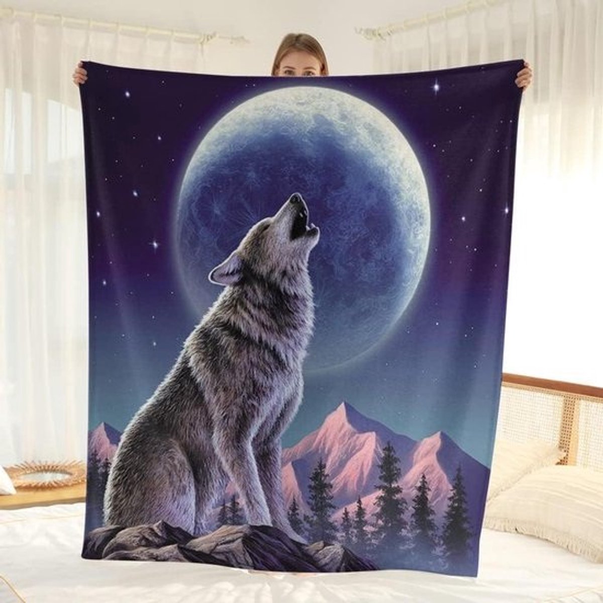 Flanellen Deken - Zachte Plaid - Gezelligheid Thuis - Microvezel Polyester - 150x200cm - Sneeuwberg