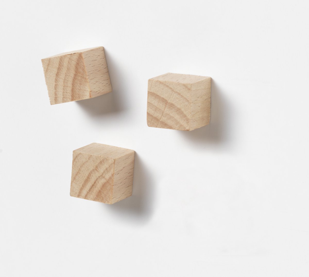 Naga - Magneet - Kubus Hout - 15 mm 3 Stuks - NA-21103