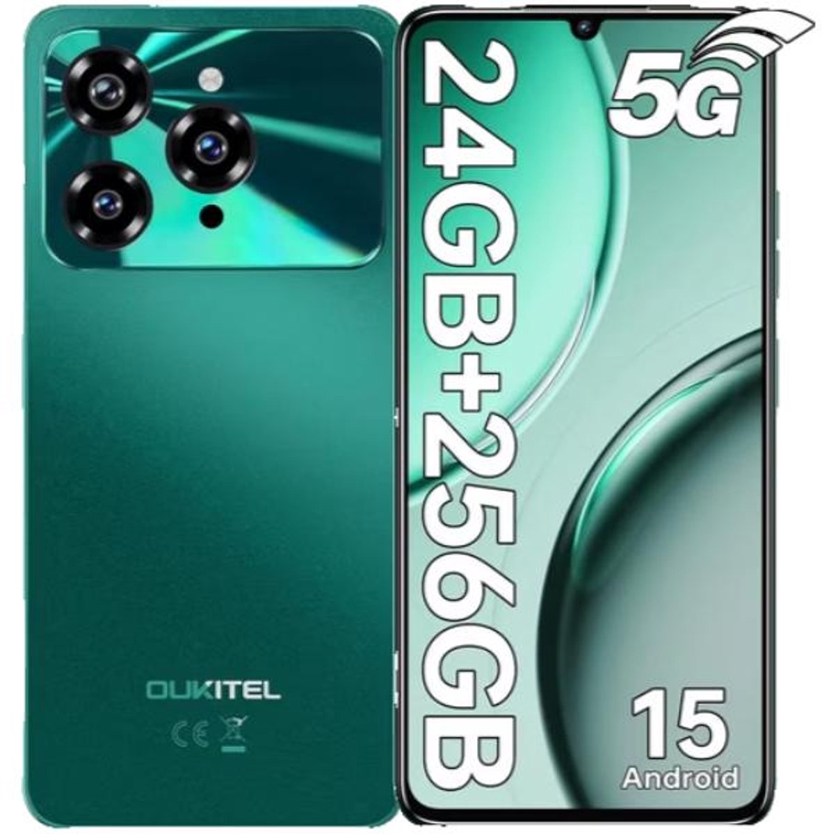 OUKITEL C6 Smartphone 5G-24GB RAM-256GB ROM-6.8 inch HD-50 MP camera-Android15
