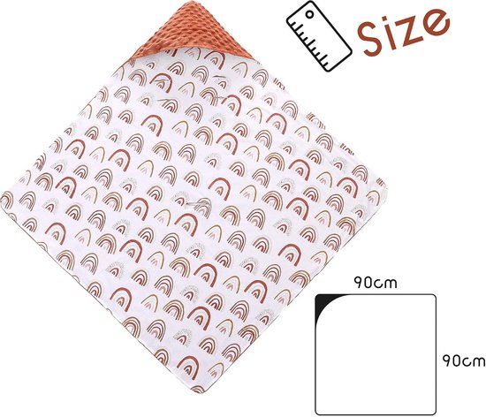 Winterdeken voor baby's, multifunctionele babydeken 90 x 90 cm, geschikt voor in het autostoeltje en de kinderwagen (herfst en winter, regenboog) — afbeelding 5