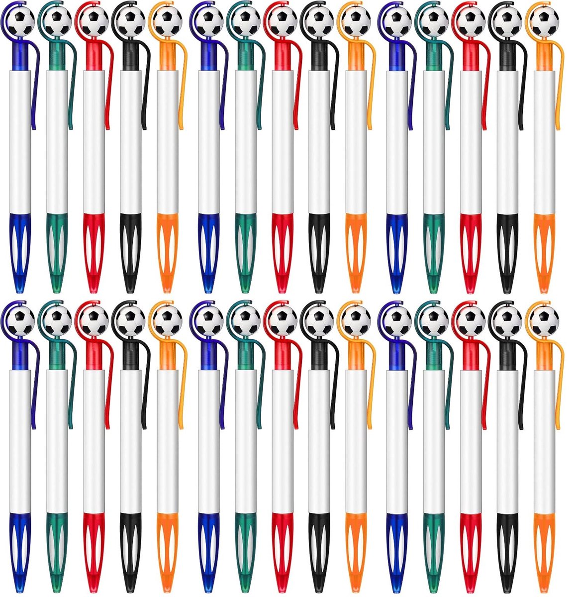 Creatieve Voetbalpen - 30 Stuks - Roterende Voetbal Balpen - 1.0 mm Punt - Anti-Stress en Draaibare Balpen - Voor School, Kantoor en Dagelijks Gebruik