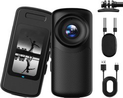 4K Mini Action Camera met WiFi – 130° Groothoek, Beeldstabilisatie, Magnetische Bevestiging, 1,45" IPS Scherm, Waterdichte Behuizing – Voor Fietsen, Motor, Vloggen & Outdoor