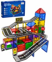Magnetic tiles - 38 stuks - Racebaan - Magnetische tegels - Speelgoed - Magneet tegels - Montessori - Bouwstenen - Travel set - Constructiespeelgoed