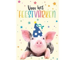 Luxe Wenskaart Verjaardag - Wenskaarten - Verjaardagskaart - Jarig - Birthday - Geburtstag - Anniversaire - Serie Bowie H. - Artige - Kaart - 1 Stuks - In Folie - Gratis Verzonden - Hoge Afnamekortingen - 12x17cm