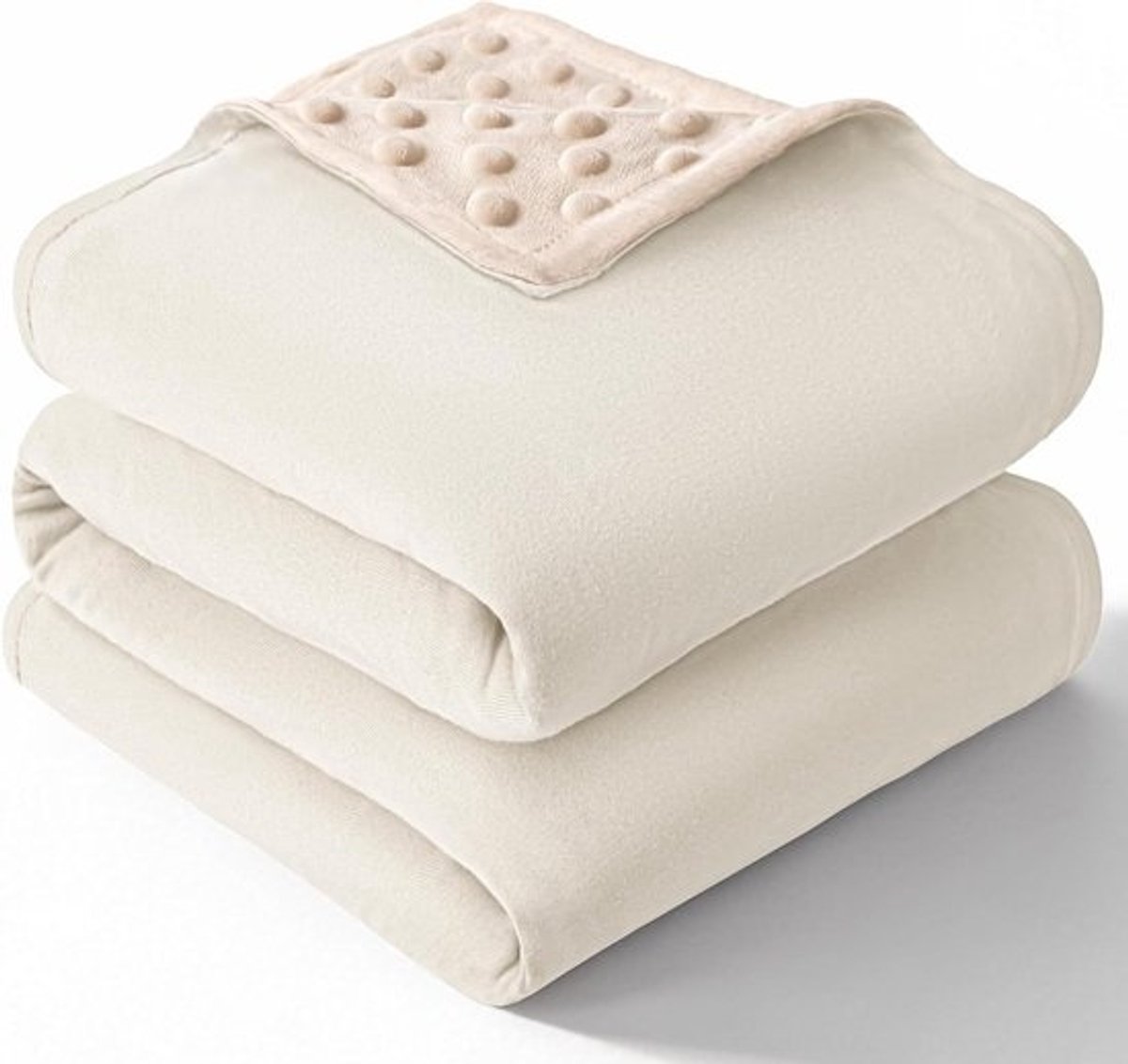 Babydeken - Kruipdeken Pasgeborenen - Comfortabel Inpakken - Zacht Ademend Pluche - 75x100 cm - Natuurwit