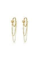 Hangende oorbellen met ketting, eenvoudige, alledaagse, simpele serie, damessieraden - Goudkleur