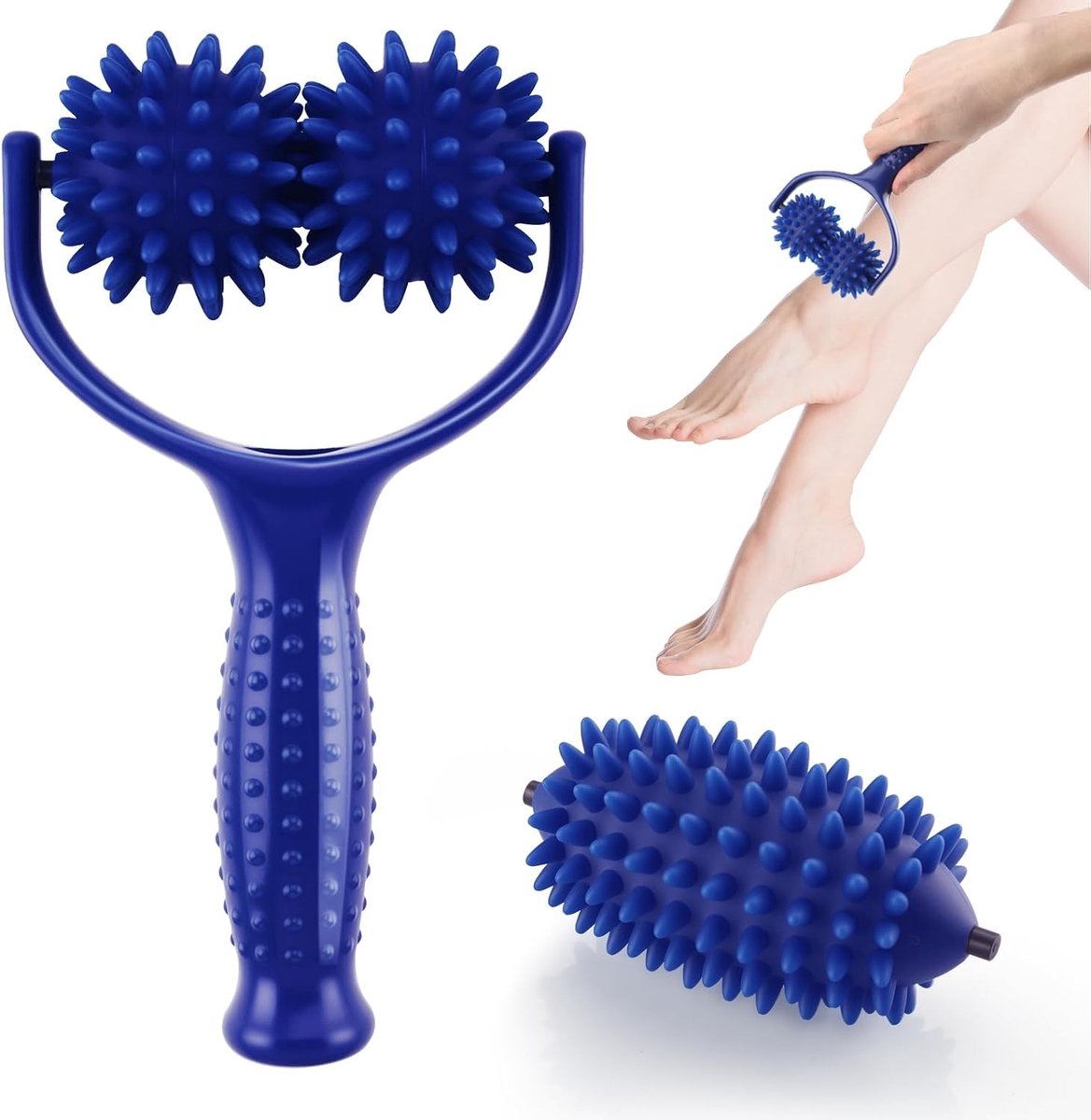Massage Roller met Grip en Verwisselbare Massageballen voor Pijnverlichting in Schouders, Benen, Rug en Buik