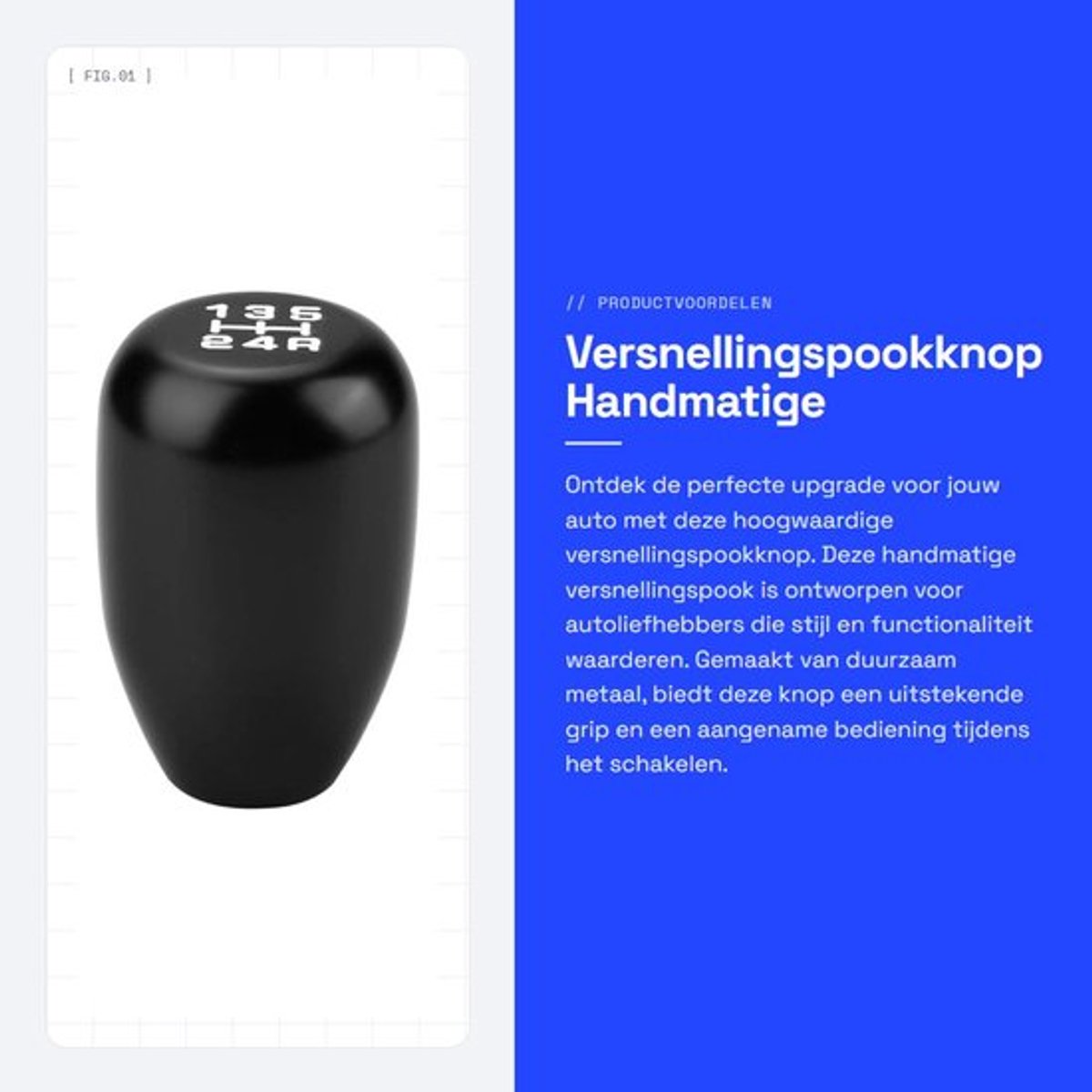 Dailygoods - 5 Versnellingen Shift Knob - Zwart Metaal Voor Handgeschakelde