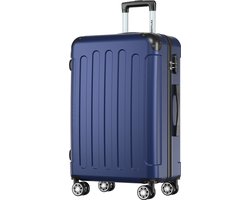 TRVLMORE Reiskoffer Middelgroot - 65 × 44 × 25 cm - 70L - Cijferslot - 4 Spinnerwielen 360° - Donkerblauw