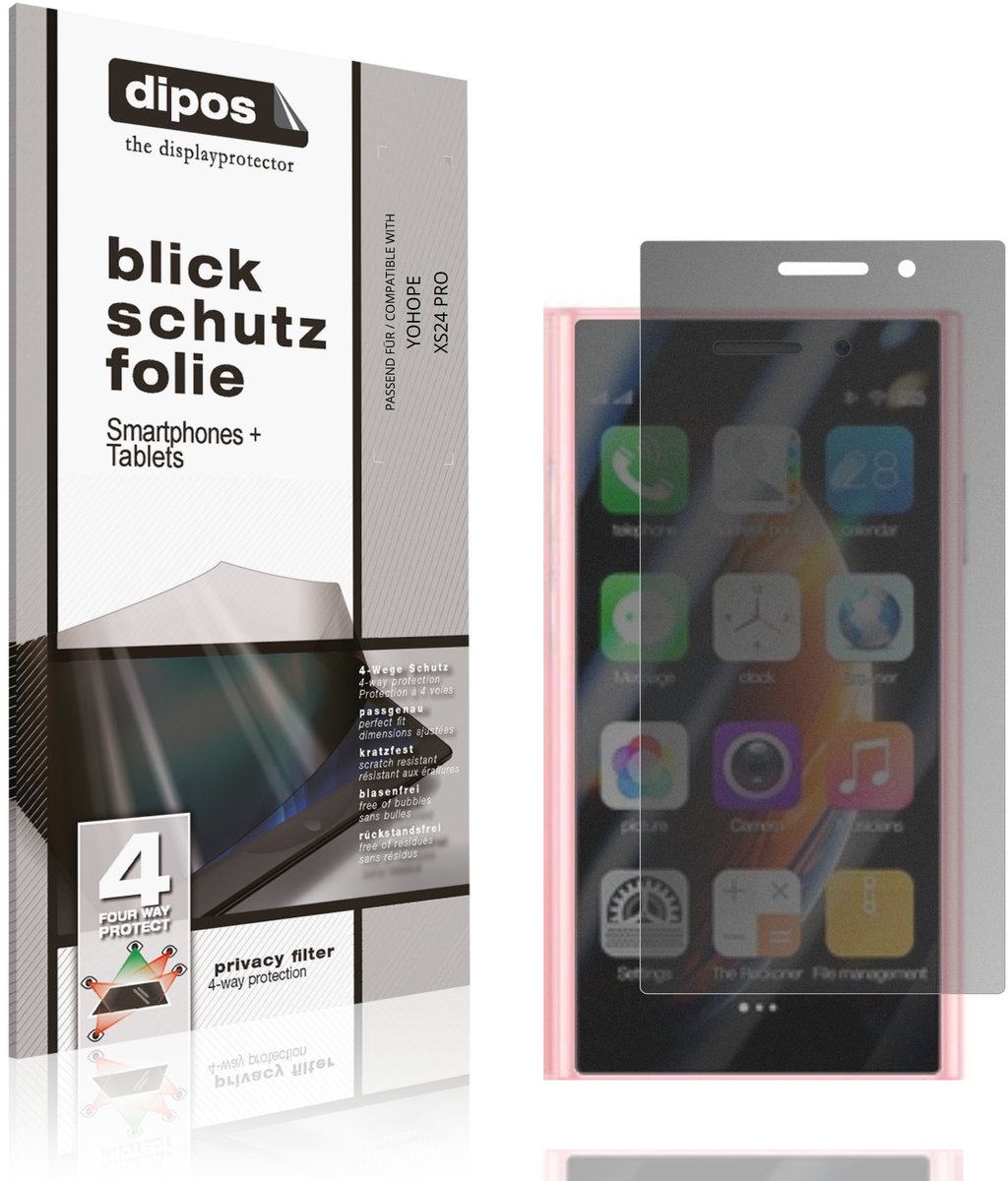 dipos – Matte Privacy Screenprotector geschikt voor YOHOPE XS24 PRO | Anti-Spy Beschermfolie