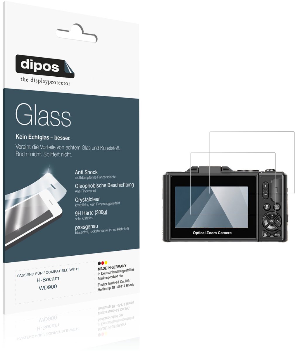 dipos – 2x Pantserfolie geschikt voor H-Bocam WD900 | 9H Screenprotector