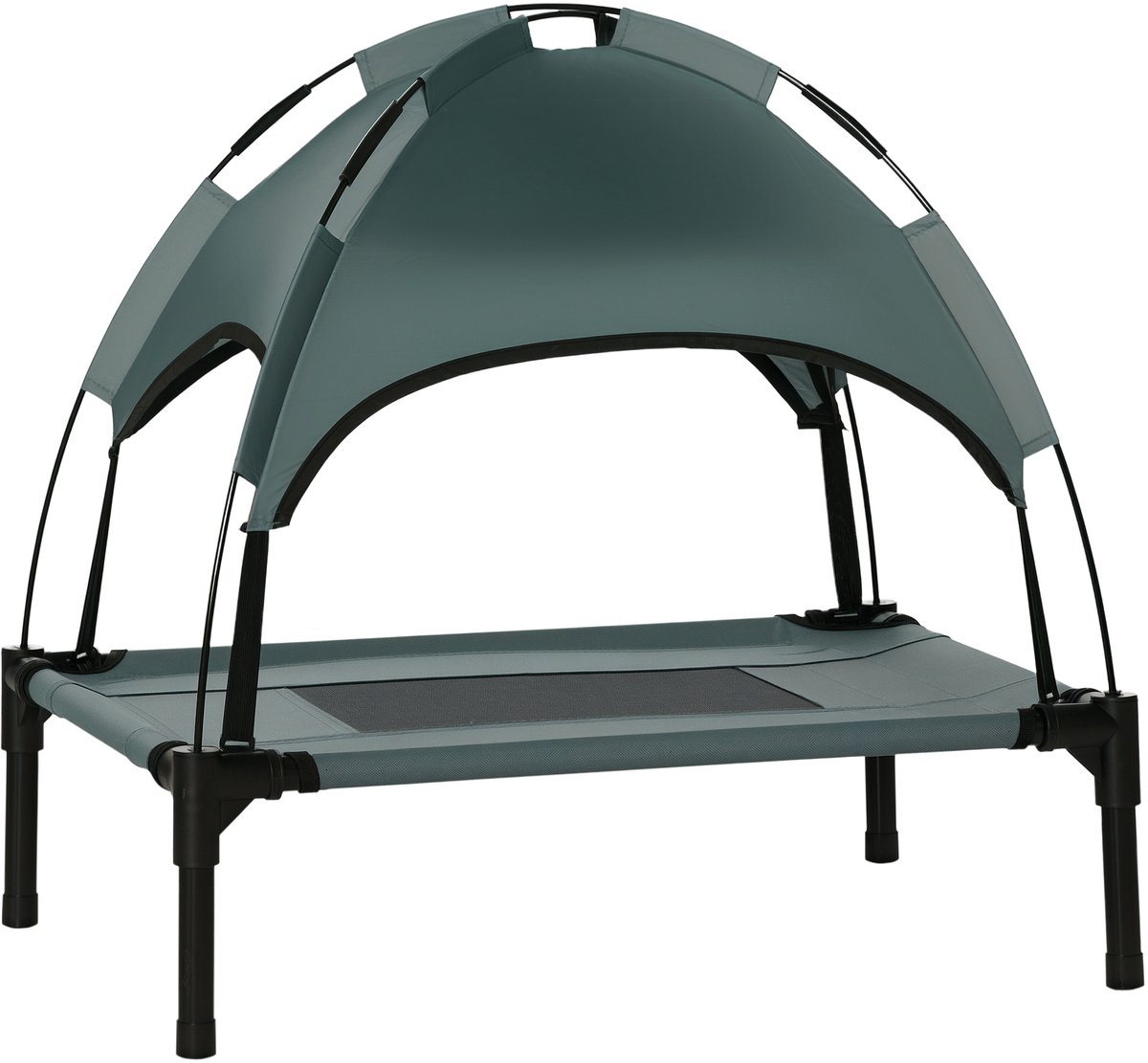 PawHut Verhoogd Hondenbed - Metaal - 61x46x61cm - Grijs