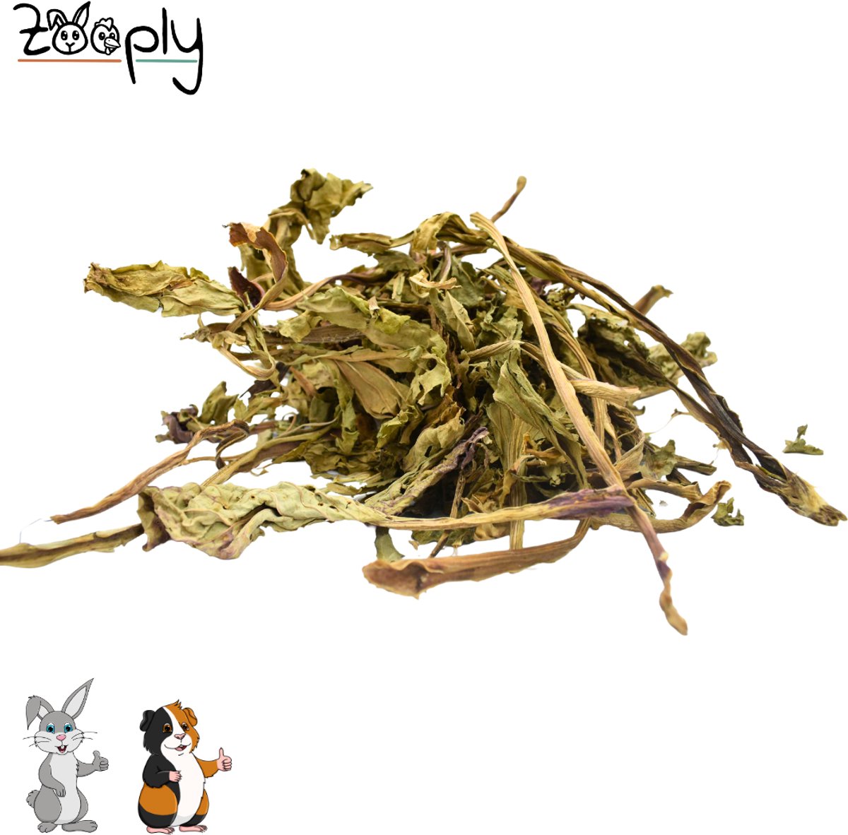 Zooply Brede Weegbree - Kruiden & Snacks - 100% natuurlijk - Voor konijnen & cavia's - 300 gram