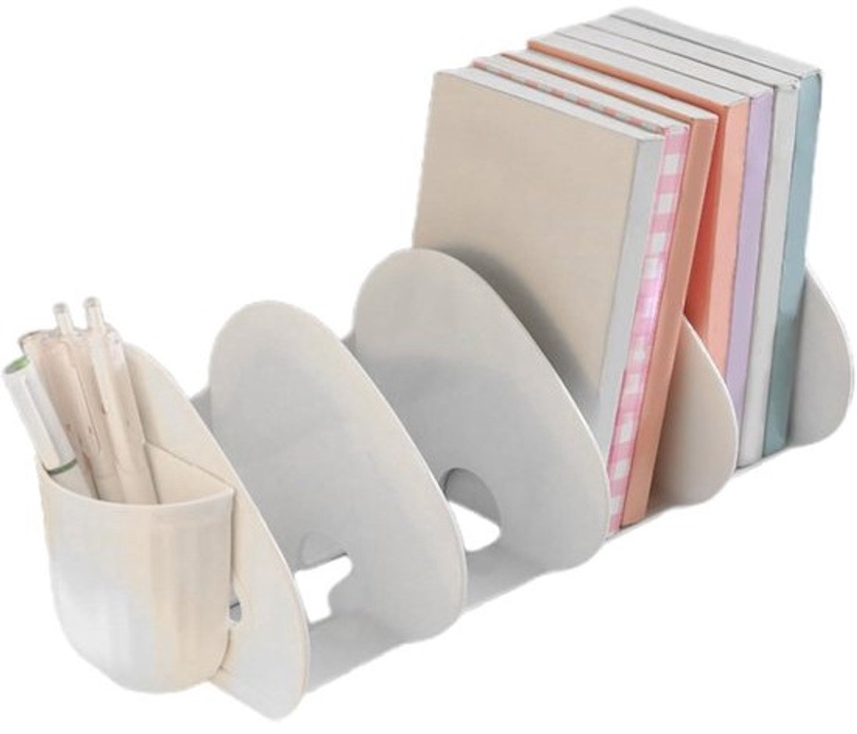 Boekorganizer Bureau - Opberger Dossier - Werkplek Opruimen - Met Pennenhouder - 37x15x13 cm - Transparant