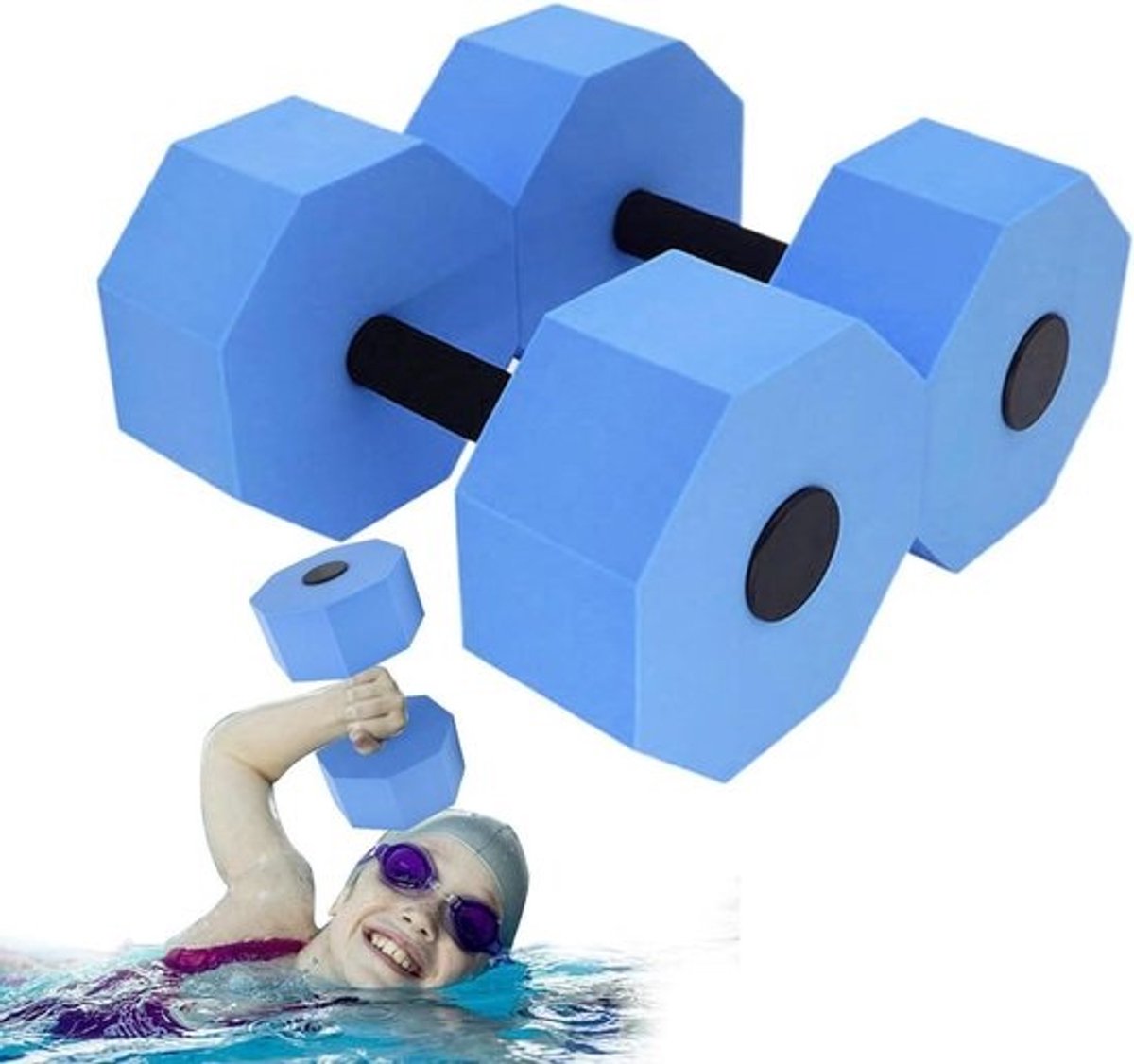 Zwembadgewichten - Water Dumbbells - Aqua Aerobics - Drijvend en Waterbestendig - 27.3 x 32.3 cm - Blauw