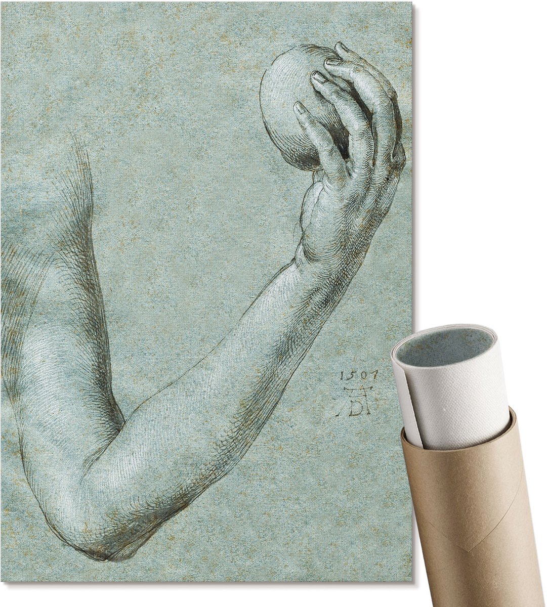 Coloray Polycanvas Wandposter - Eva'S Arm, Illustratie - A4 - Grijs Poster - Rechthoek - Muurkunst - Woonkamer, Slaapkamer, Kantoor - Klassiek