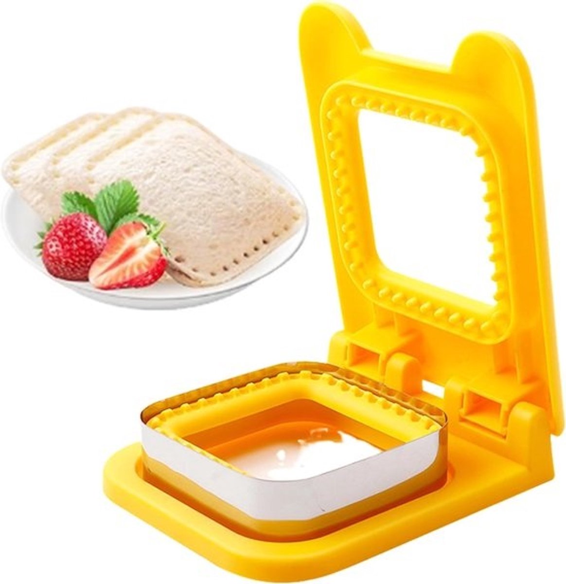 Sandwichmaker - Toastie Maker - Snelle Snacks - Dunne Broden - 16x12 cm - Geel