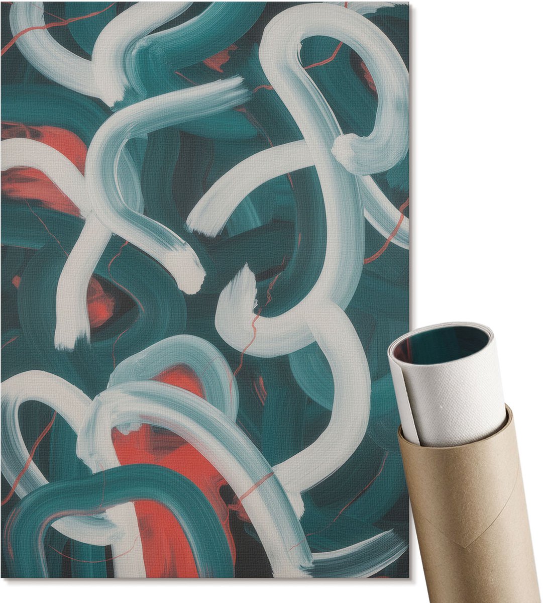 Coloray Polycanvas Poster - Kraan, Wit - A3 - Wit Motief - Rechthoek - Kunstposter - Slaapkamer - Minimalist