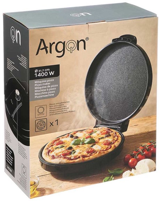 Pizza maker - 1400W - zwart - pizzaoven - pizzarette - Regelbare thermosstaat - PFAS-vrij - bakplaat 32cm — afbeelding 5