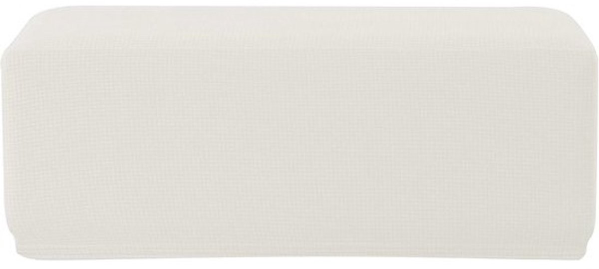 Krukhoes Jacquard - Ottoman Hoes - Voetenbank Bescherming - Stretchy Stof - Universeel - Wit