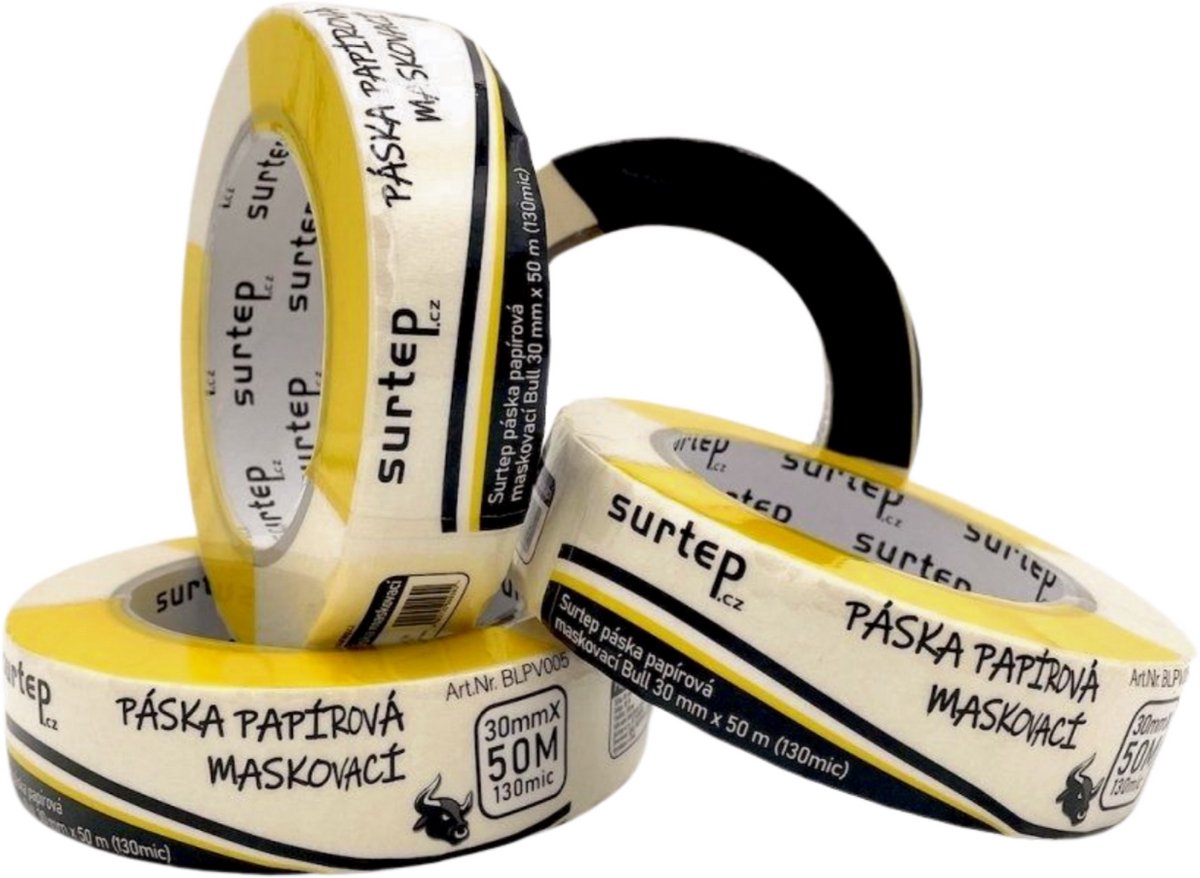 Surtep Bull afplaktape papier 30 mm x 50 m (130 mic)