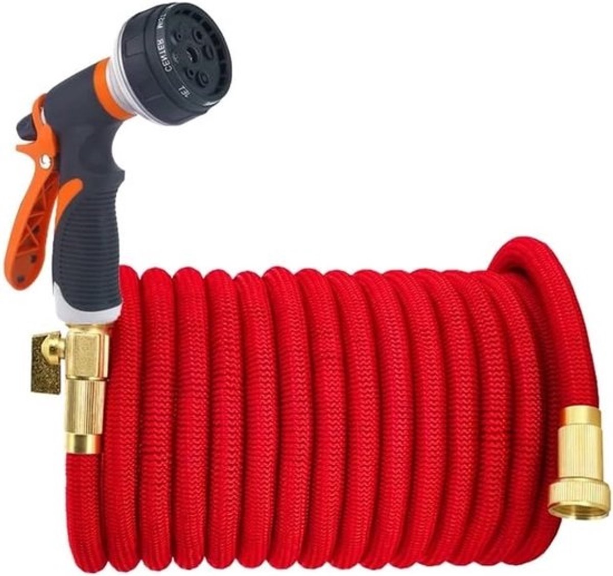 Uittrekbare Tuinslang - Flexibele Waterslang - Tuin Water Geven - 8 Sproeistanden - 7.5 tot 30 Meter - Rood