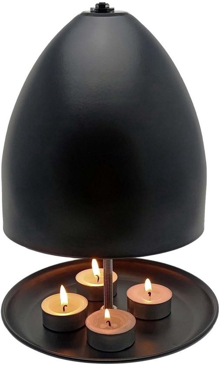 Kaarsenwarmer - Kaarsenoven - Kamerwarmte Creëren - Decoratieve Verlichting - 26 x 17.5 cm - Mat Zwart