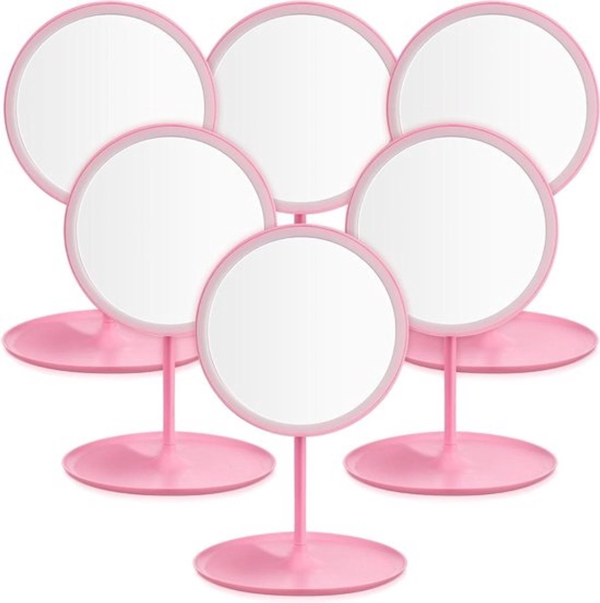 Make-up Spiegels - Cosmetica Spiegels - Spa Feestjes - Met Opbergplateau - 15 x 30 cm - Roze