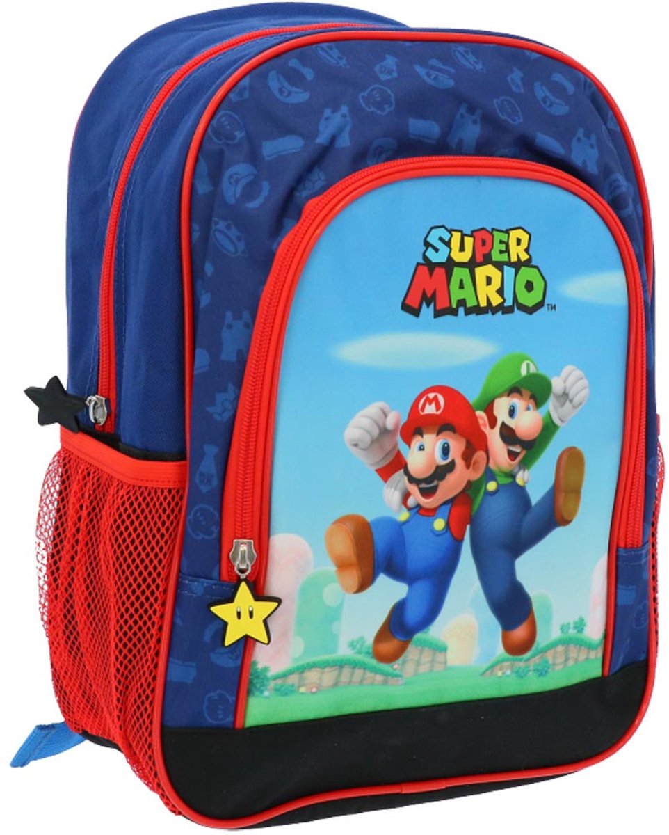 Super Mario Bros Rugzak - Rugtas - School Tas - 37*24*10 cm - 4-8 Jaar - 2 vakken