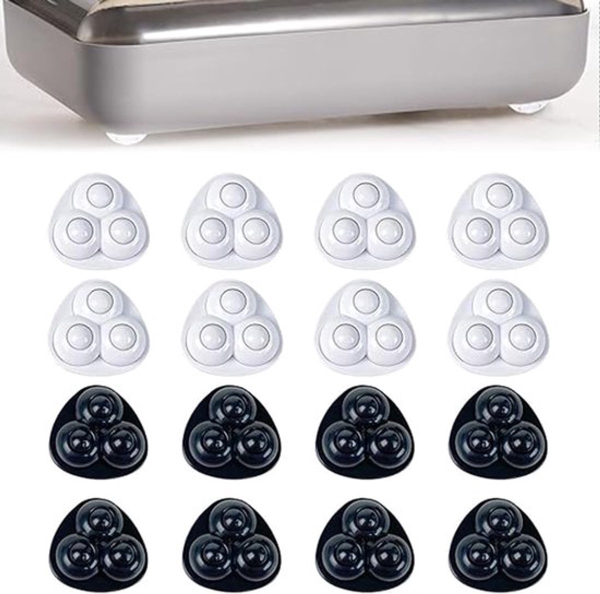 16 Stuks - Miniwieltjes - Zelfklevende zwenkwielen - 360 graden draaibaar - Universeel wiel - Zwenkwielen - Voor opbergdozen, meubels, prullenbakken - Roestvrij staal, Kunststof - Omnidirectionele kogellagerpoelie