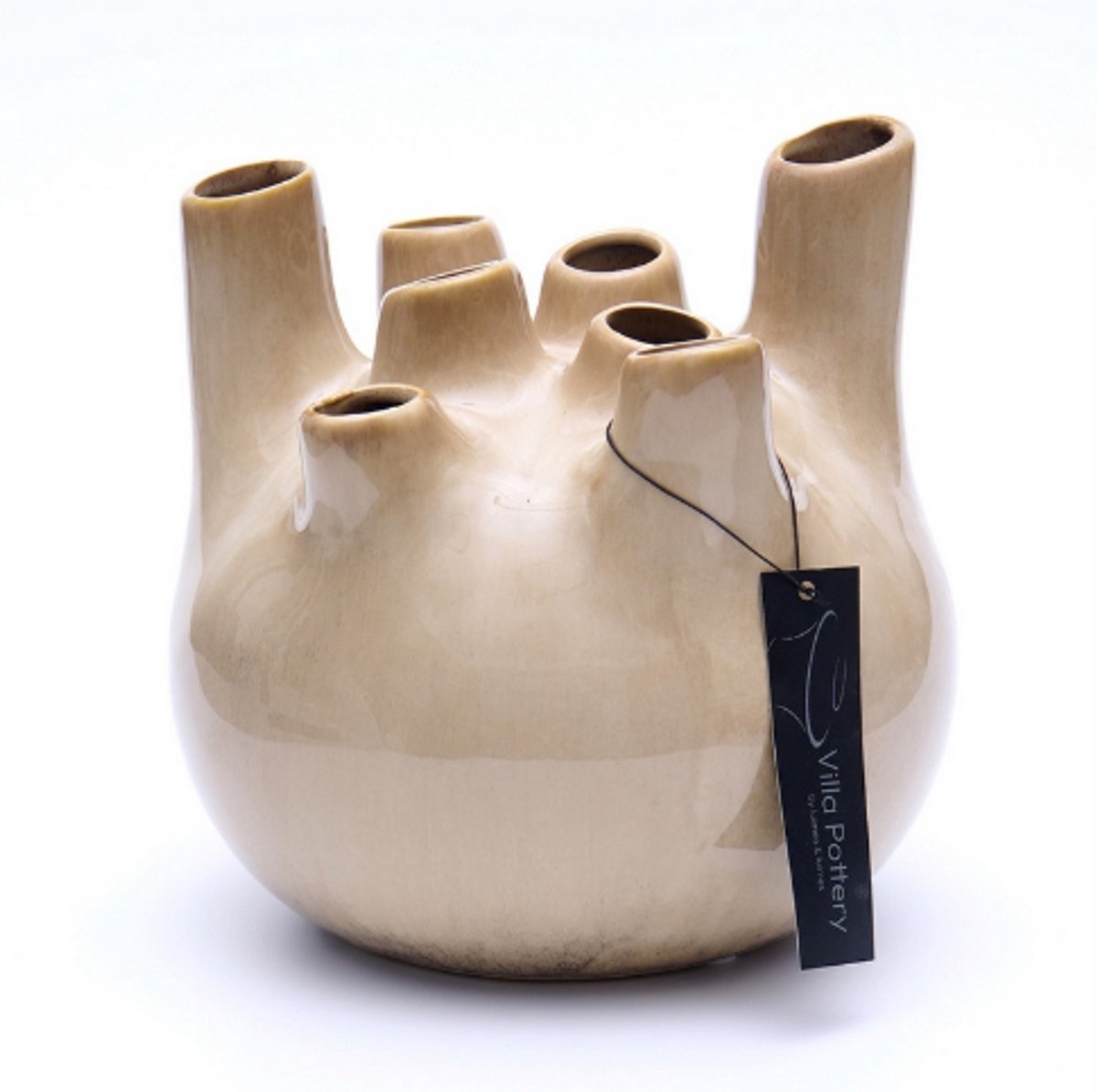 Villa Pottery Vaas - Villa Pottery - Decoratie - Woondecoratie - Waterdicht - Porselein - Interieurdecoratie - Isabelle 1_3 Light Brown Creme