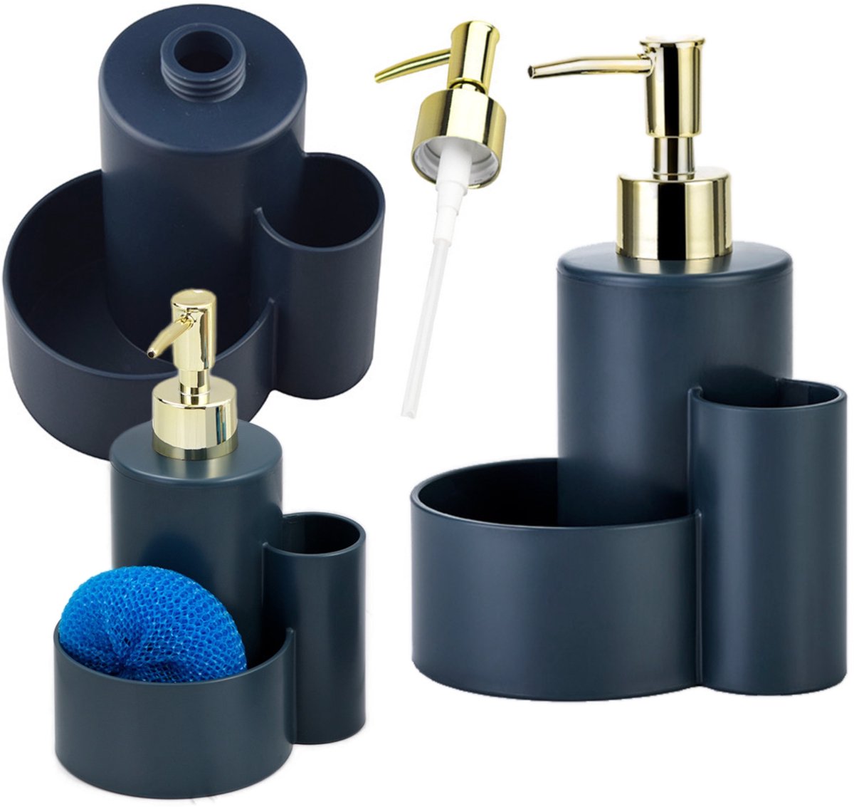 Merkloos Zeepdispenser met Organizer - 330ml - Keuken & Badkamer