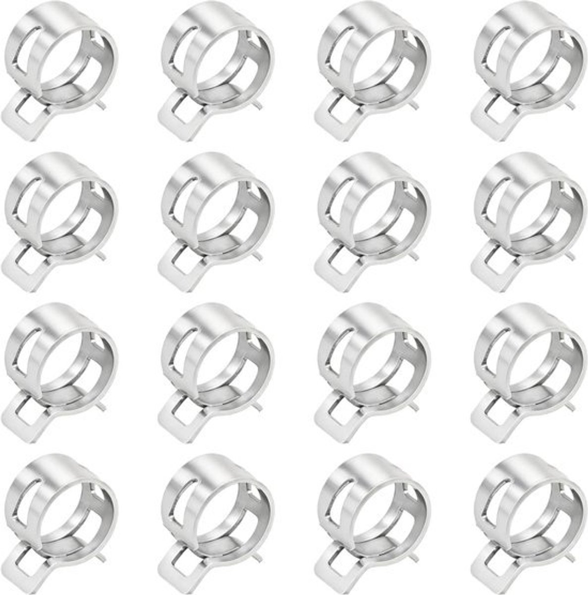 Veerslangklemmen - Verstelbare slangklemmen - Brandstofslangen Bevestigen - Dubbel Oor Ontwerp - 11 mm - Zilver