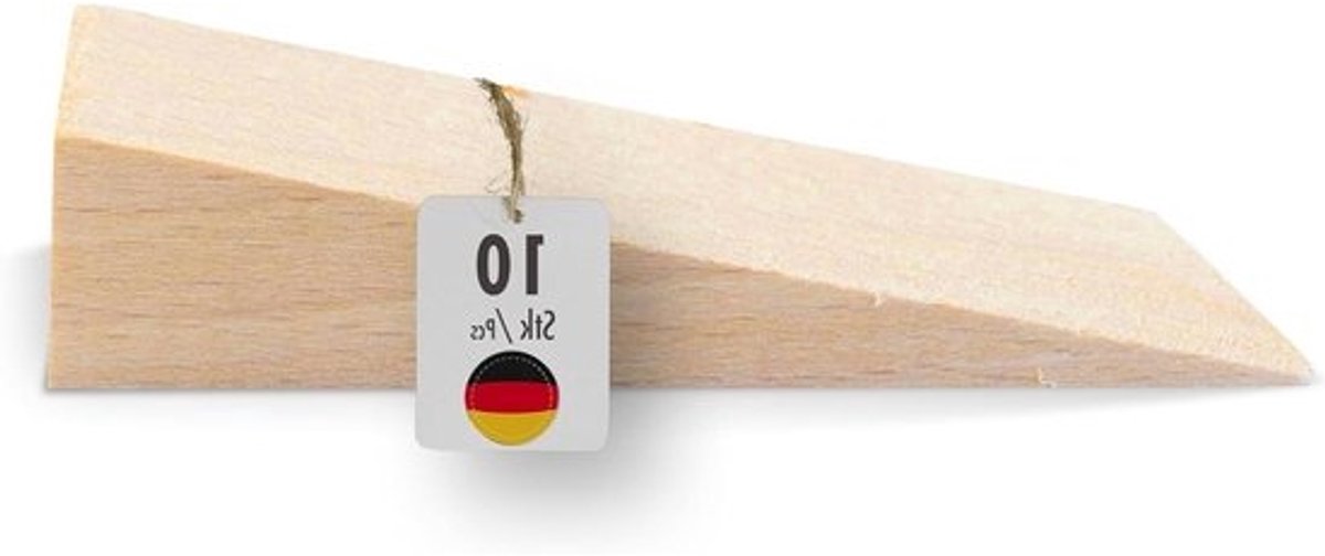 Houten Wiggen - Beukenwiggen Deurstopper - Meubels Monteren - Massief Beukenhout - 70 x 25 x 15 mm - Beige