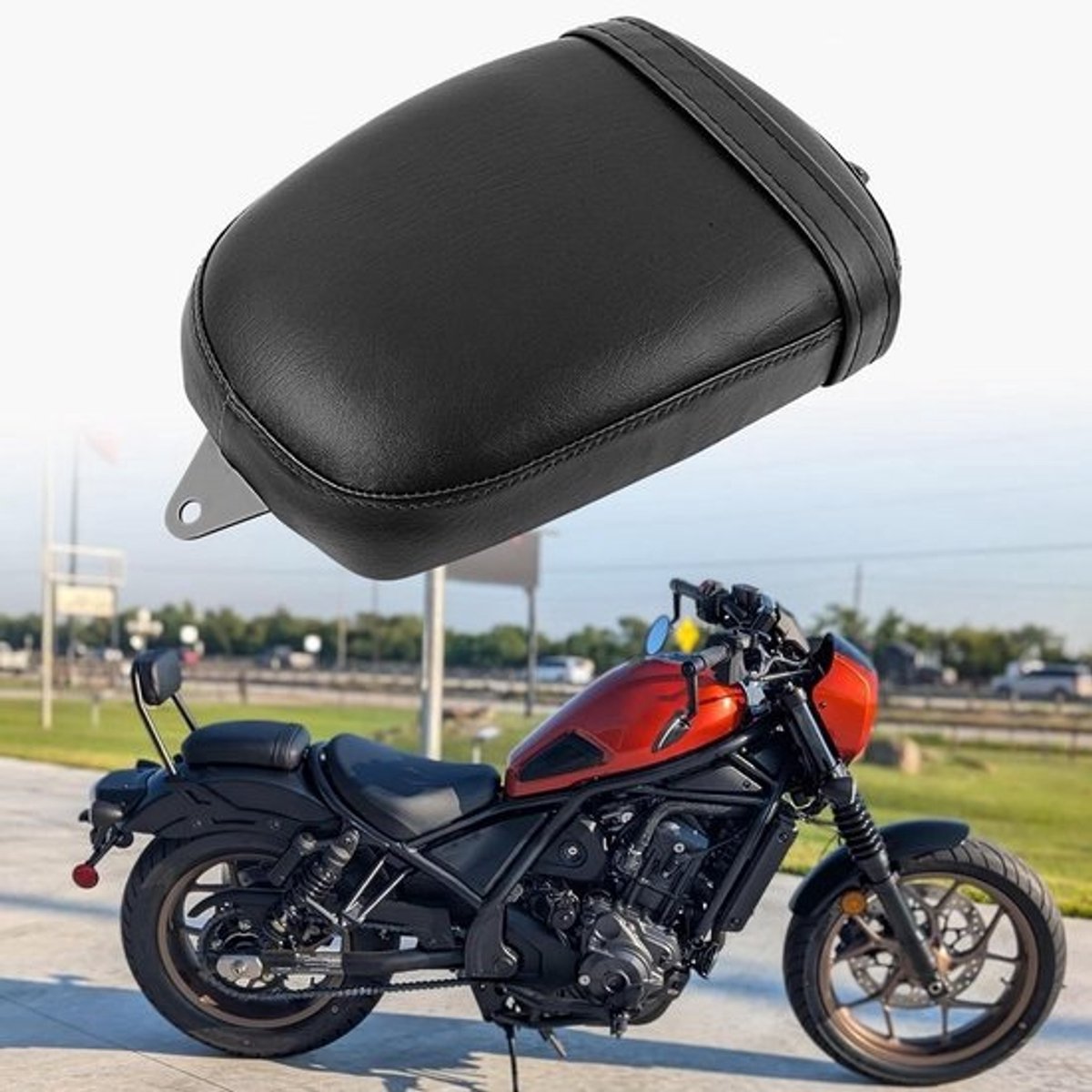 Motorfiets Gelkussen - Passagierszitting Zitmat - Comfortabel Rijden - Schokabsorberende Gel - 33.4 cm Zitdiepte - Zwart