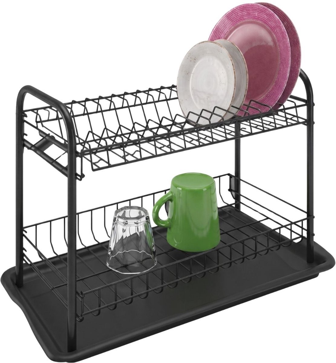 Black Globe Afdruiprek Zwart Metaal Incl. Plastic Tray