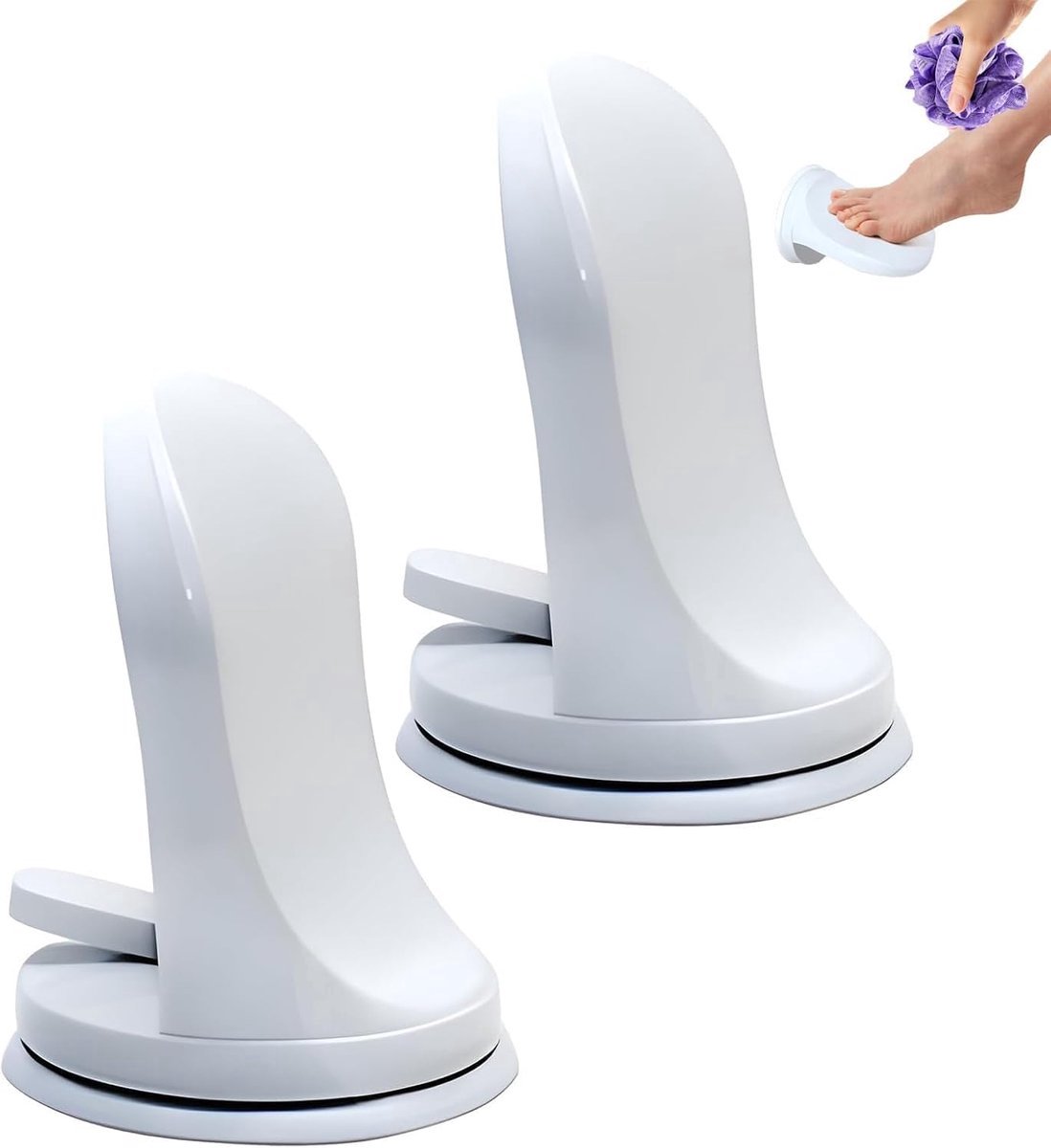 2-Pack - Antislip Design met Handvatten - Stabiele Zuignap Voeten - Lichtgewicht Kruk voor in Badkamer en Douche - 11.5*11.5*16cm